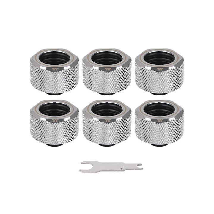 Pacific C-PRO G1/4 PETG Tube 16mm OD Compression – Chrome (6-Pack Fittings)