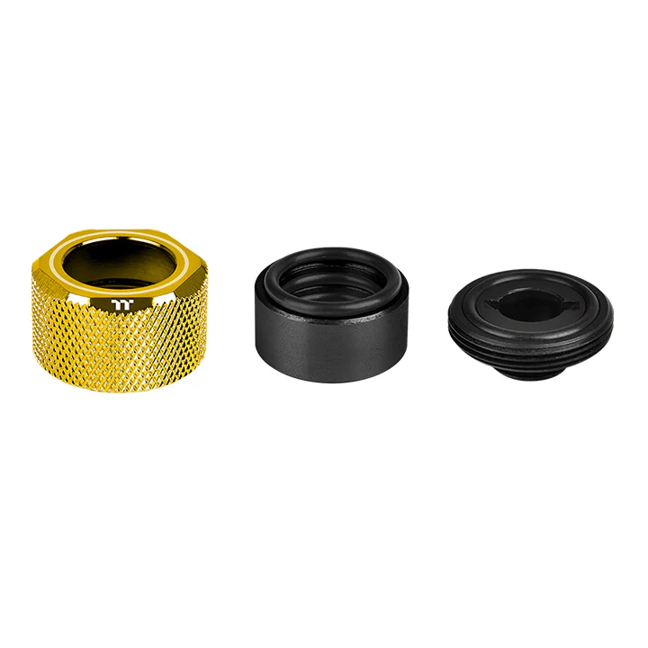 Pacific G1/4 PETG Tube 16mm OD Compression – Gold (6-Pack Fittings) - Image 3