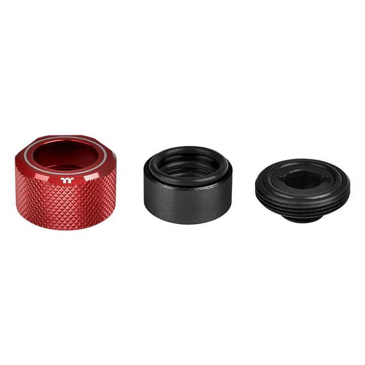 Pacific C-PRO G1/4 PETG Tube 16mm OD Compression – Red (6-Pack Fittings) - Image 3