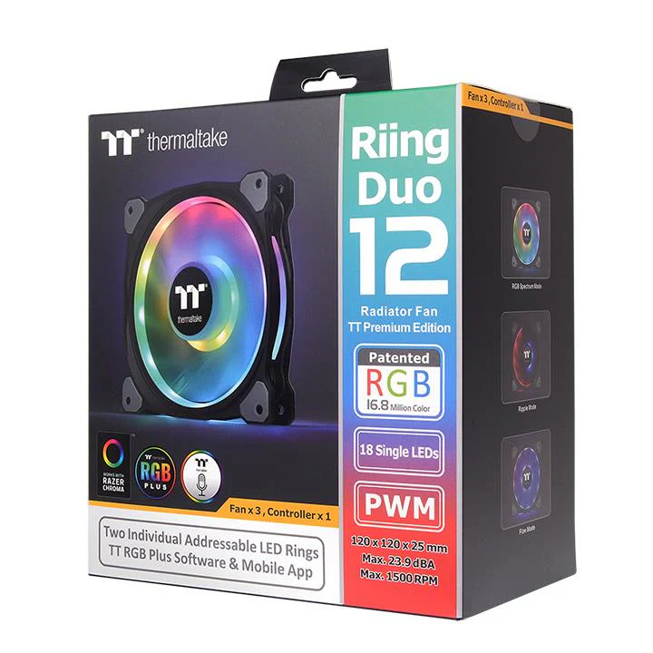 Riing Duo 12 RGB Radiator Fan TT Premium Edition (3-Fan Pack) - Image 4