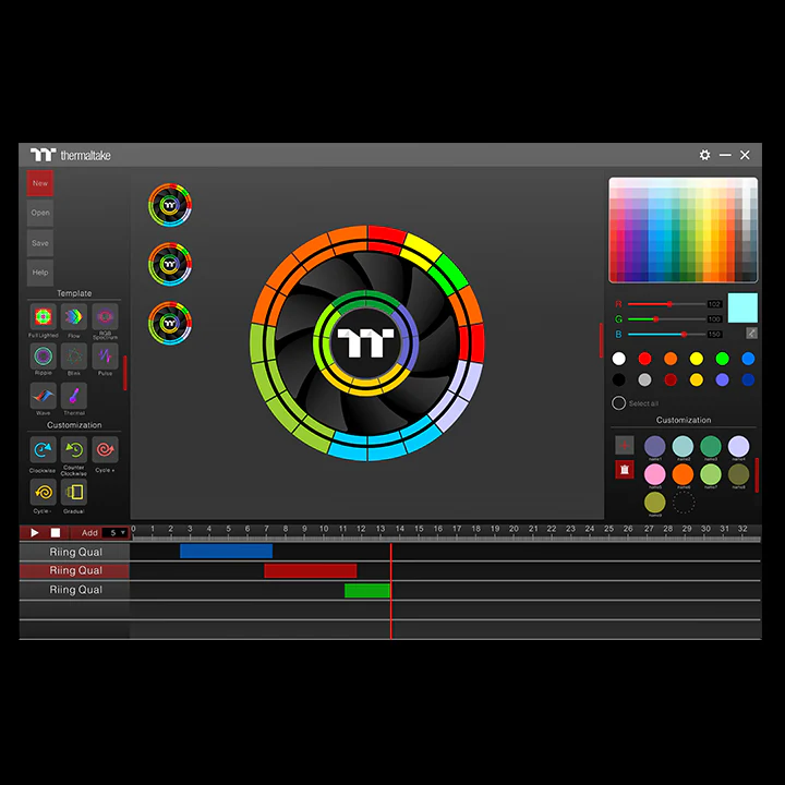 Riing Quad 14 RGB Radiator Fan TT Premium Edition 3 Fan Pack (Controller included) - Image 6