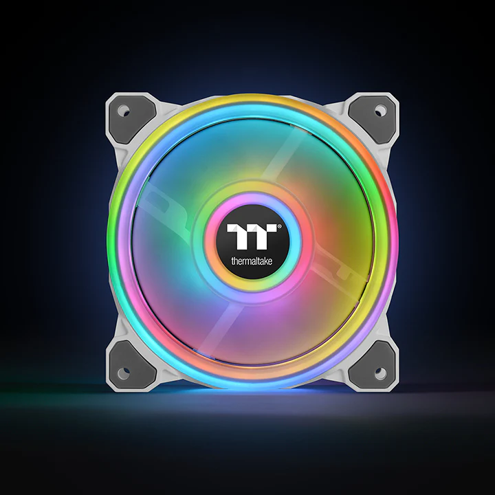 Riing Quad 14 RGB Radiator Fan TT Premium Edition 3 Fan Pack - White (Controller included) - Image 4