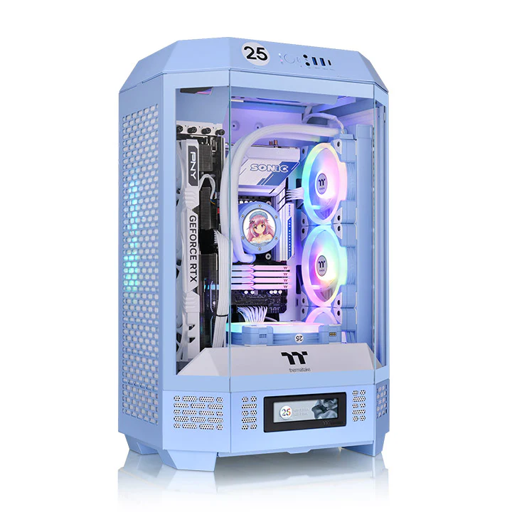 The Tower 300 Hydrangea Blue Micro Tower Chassis - Image 2