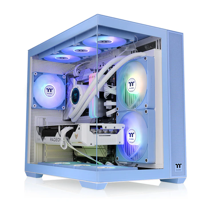 View 380 TG ARGB Hydrangea Blue Mid Tower Chassis - Image 2