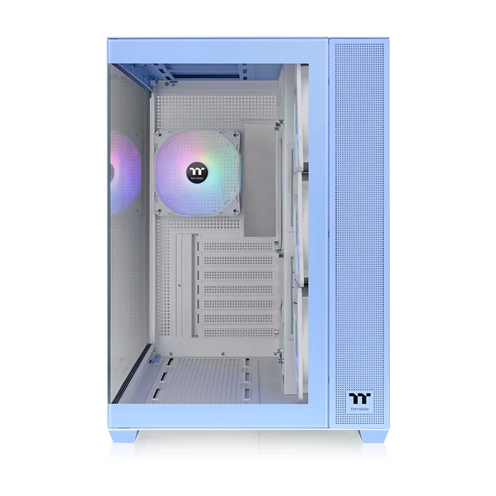 View 380 TG ARGB Hydrangea Blue Mid Tower Chassis - Image 3