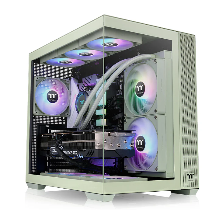 View 380 TG ARGB Matcha Green Mid Tower Chassis - Image 2