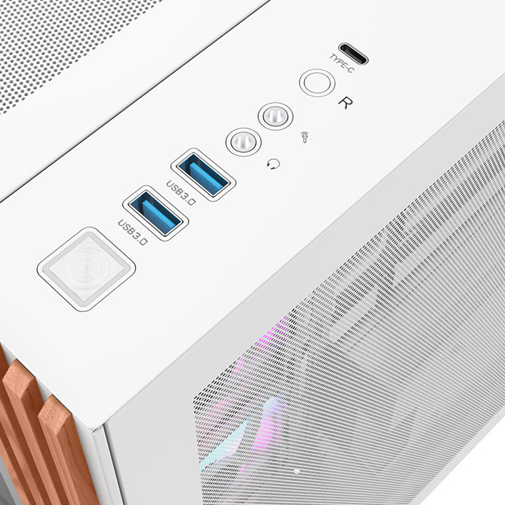 View 380 WS ARGB Snow Mid Tower Chassis - Image 7