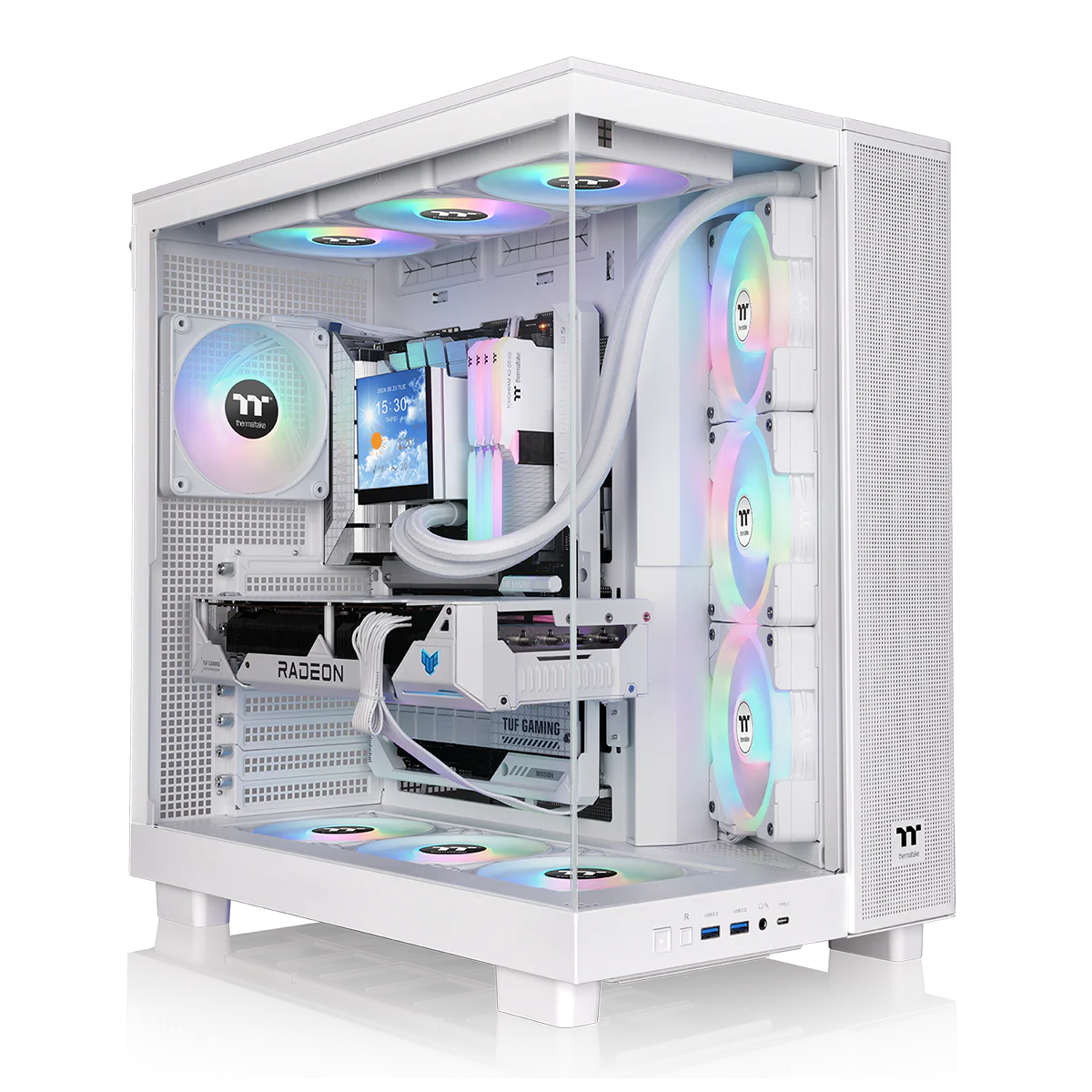 View 380 XL TG ARGB Snow Mid Tower Chassis - Image 2